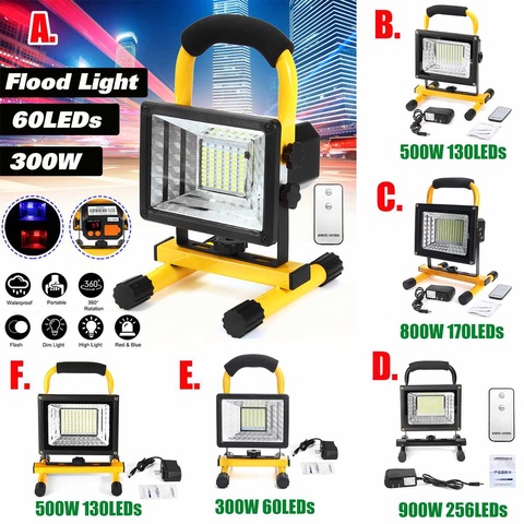 300W-900W Portable LED Rechargeable Floodlight Waterproof Spotlight Battery Powered Searchlight Outdoor Work Lamp Camping ► Photo 1/6