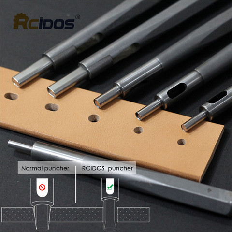 RCIDOS M390 Steel handle Leather Belt Round/Flat Hole Puncher, Dia 3/3.5/4/4.5/5/6/7MM,flat hole 4x6/5x8mm,1PCS price ► Photo 1/6
