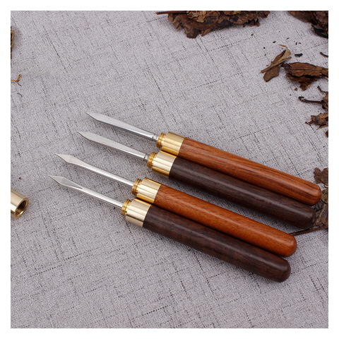 Tea Knife Sandalwood Stainless Steel Pu Er Dedicated Tea Needle accessories Spiral ► Photo 1/5