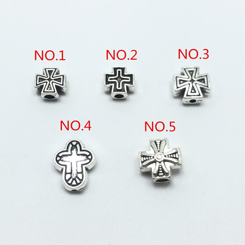 10pcs 5 styles Jesus perforated cross spacers diy handmade necklace bracelet spacer beads accessories for jewelry making ► Photo 1/6