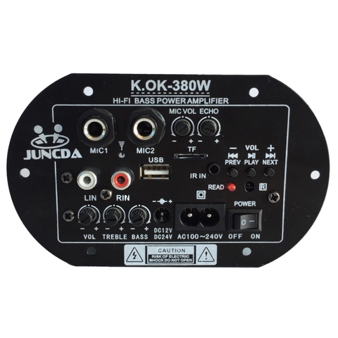 KOK-380 AC 220V 12v 24v Digital Bluetooth Amplifier Board Subwoofer Dual Microphone Karaoke Amplifiers Car Home amplificador AMP ► Photo 1/6