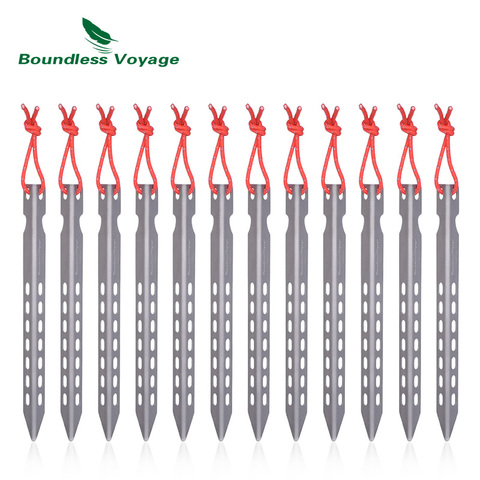 Boundless Voyage 6/8/12pcs/Lot Ultralight Titanium Pegs Outdoor Camping Tent Stakes Portable Pegs Tent Nail Ti1524B ► Photo 1/1