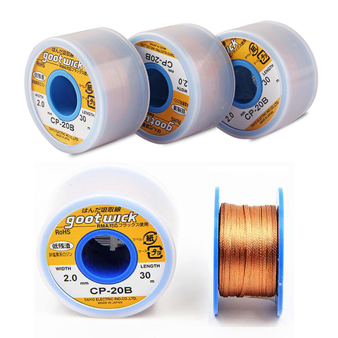 Original Japan GOOT Desoldering Wicks Braid Copper Wire Solder Remover BGA Solder Wick RoHs Lead-free MSDS Welding Flux Tools ► Photo 1/6