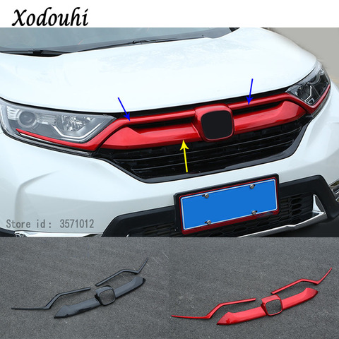 Car Cover ABS Trim Front Logo Mark Decorative Mark Grid Grill Grille Racing Frame Stick For Honda CRV CR-V 2017 2022 ► Photo 1/4