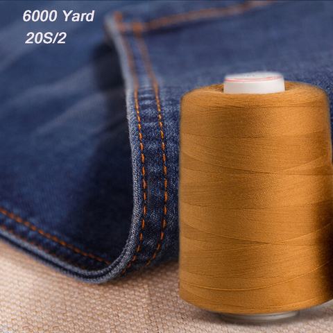 6000 Yard High Tenacity Thread Machine Hand Embroidery Sewing Threads Craft Patch Steering-wheel Sewing Supplies Jeans Thread ► Photo 1/6