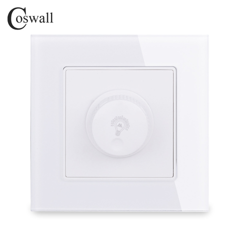 COSWALL Lamp Dimmer Regulator Only For LED Light Bulb Crystal Glass Panel Wall Light Switch 16A 15~300W Brightness Adjustable ► Photo 1/5