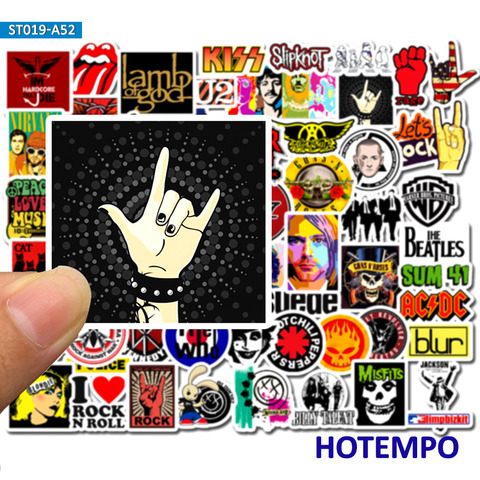 52pcs Rock and Roll Punk Music Band Stickers for Mobile Phone Laptop Luggage Guitar Case Skateboard Bike Car Stickers ► Photo 1/5