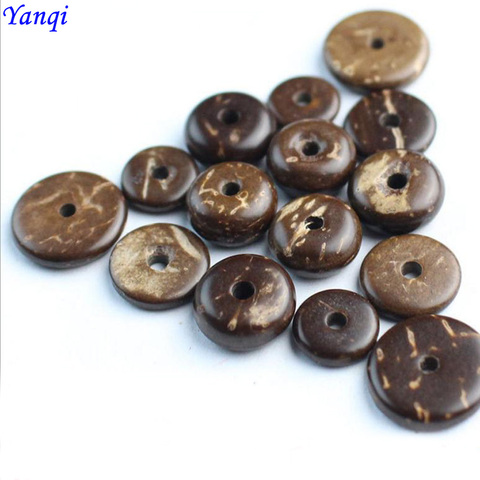 Natural Coconut Shell Flat Round Beads Spacers Charms Spacer Beads lot Original color for DIY Bracelet Jewelry Making 6/8/10mm ► Photo 1/6