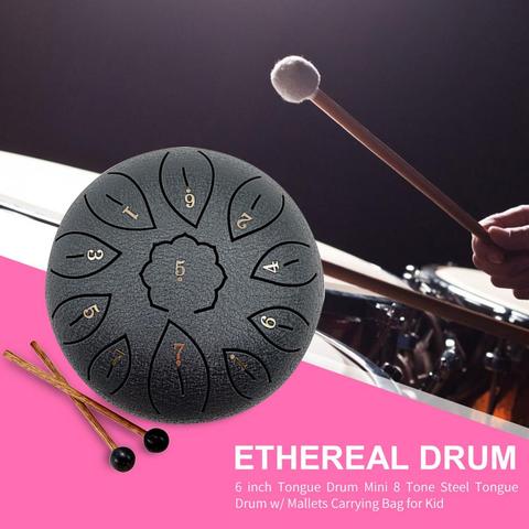 11 Tune Tongue Drum 6 Inch Steel Tongue Drum Kits With Drumstick Finger Cots Drum Bag Drumstick Stand Instruments Accessories ► Photo 1/6