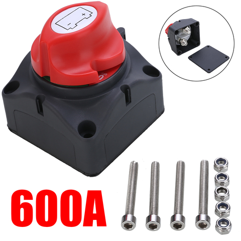 1pc 24V 600A Car Battery Isolator Main Battery Switch Emergency Stop Pole Disconnect Separator Switch for RV Boat 68 * 68 * 74mm ► Photo 1/6