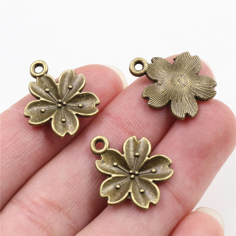 21x17mm 15pcs Antique Bronze Plated Flower Style Handmade Charms Pendant:DIY for bracelet necklace(P4-08) ► Photo 1/1