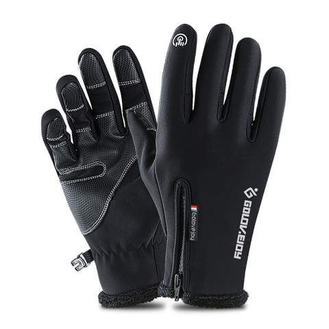 5 Size Cold-proof Unisex Waterproof Winter Gloves Cycling Fluff Warm Gloves For Touchscreen Cold Weather Windproof Anti Slip ► Photo 1/6