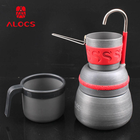 Alocs portabel outdoor camping coffee pot coffee stove CW-EM01 travel set ► Photo 1/3