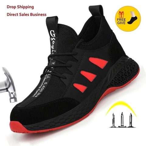 Work Safety Boots Men Shoes Sneakers Breathable Anti-Smashing Lightweight Work Boots Indestructible Sneakers With Steel Toe Cap ► Photo 1/6