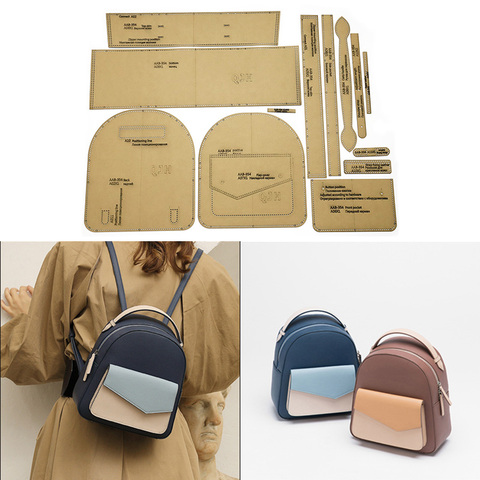 Handmade Leather Ladies Shoulder Bag Casual Backpack  Sewing Pattern Hard Kraft Paper Mold Template 21cm*24cm*10cm ► Photo 1/6
