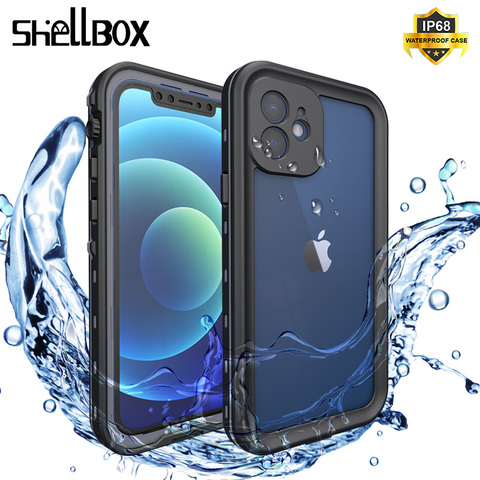 Shellbox Waterproof Case for iPhone 12 11 Pro Max Swimming Shockproof Cases for iPhone 12 Mini Shockproof Silicone Case Cover ► Photo 1/6