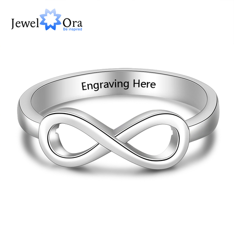 JewelOra Silver Color Infinity Love Knot Rings for Women Customized Personalized Engrave Name Promise Ring Anniversary Gifts ► Photo 1/6