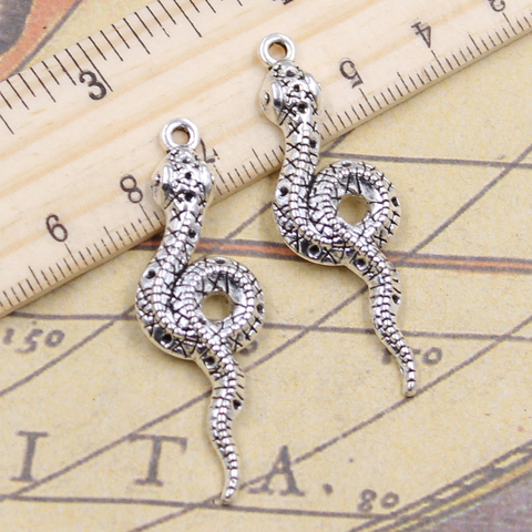 10pcs Charms Cobra Snake 46x15mm Tibetan Silver Color Pendants Antique Jewelry Making DIY Handmade Craft Pendant ► Photo 1/2