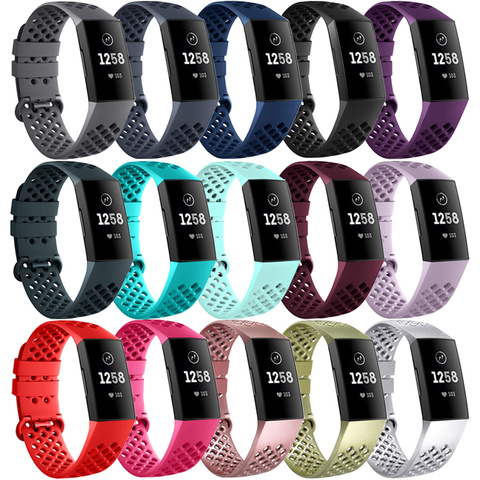 Breathable Bands For Fitbit Charge 4 Smart Watch Bracelet Soft TPU Wrist Band Watch Strap For Fitbit Charge 3 SE Small Large ► Photo 1/6