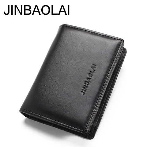 JINBAOLAI Plain Weave Men's Card Holder PU Leather Business Card Holder Card Holder PU Fashion Male Wallet ► Photo 1/6