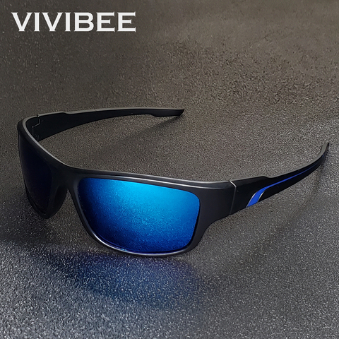 VIVIBEE Polarized Mirror Blue Outdoor Sport Sunglasses for Men Running 2022 UV400 Classic Driving Male Fishing Goggles ► Photo 1/6