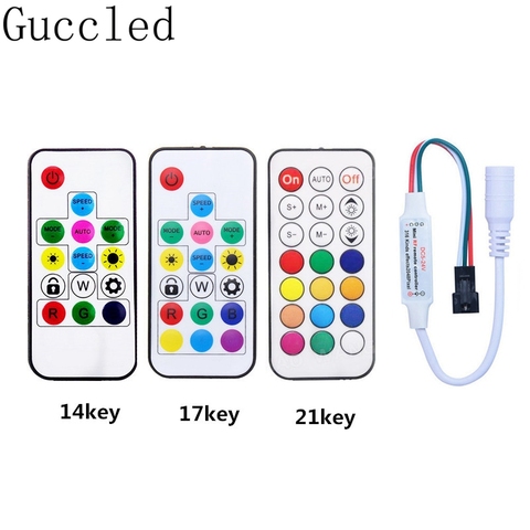 RF 14/17/21Keys USB/DC LED Pixel Strip Light Controller For WS2811 WS2812B SK6812 1903 With Remote Controller DC5-24V ► Photo 1/6