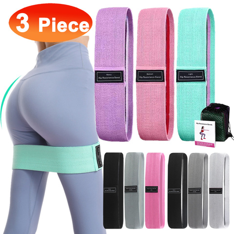 3PCS/Lot Fitness Rubber Band Elastic Yoga Resistance Bands Set Hip Circle Expander Bands Gym Fitness Booty Band Home Workout ► Photo 1/6