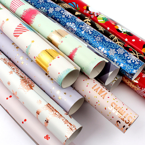 Christmas Gift Decoration Paper Birthday Gift Wrapping Paper Peace and Love Snowflake Animated Minimalist Style 50*70cm ► Photo 1/6
