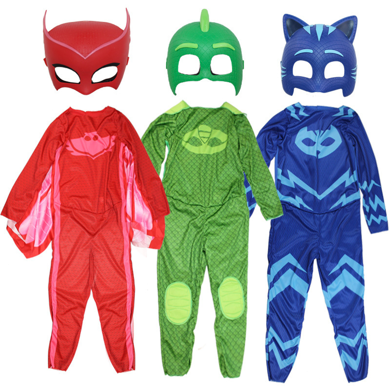 Kinder Karneval Fasching PJ Masks Kostüm Overall Catboy Owlette Gekko Cosplay ! 