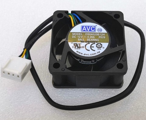 new dicated Cooling Fan For AVC DS04020B12U 4020 40MM 4CM 40X40X20 DC 12V 0.25A for Jetson Nano, PWM Speed Adjustment Strong Air ► Photo 1/3