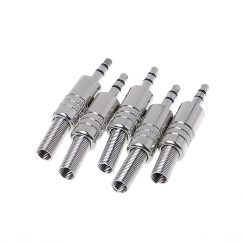 3.5mm 5 pcs 3-Pole Stereo Metal Plug Connector 3.5 Plug & Jack Adapter With Soldering Wire Terminals 3.5mm Stereo Plug ► Photo 1/6
