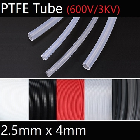 ID 2.5mm x 4mm OD PTFE Tube T eflon Insulated Rigid Capillary F4 Pipe High Low Temperature Resistant Transmit Hose 3KV Colorful ► Photo 1/6