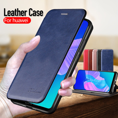 For huawei p40 lite case Magnetic Leather Flip phone Book Cover For huawei p 40 lite E p40 light p 40lite p40lite wallet Coque ► Photo 1/6