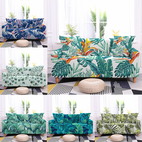 Tropical Leaves printed sofa covers for living room elastic stretch slipcover sectional corner sofa couch covers 1/2/3/4-seater ► Photo 1/6