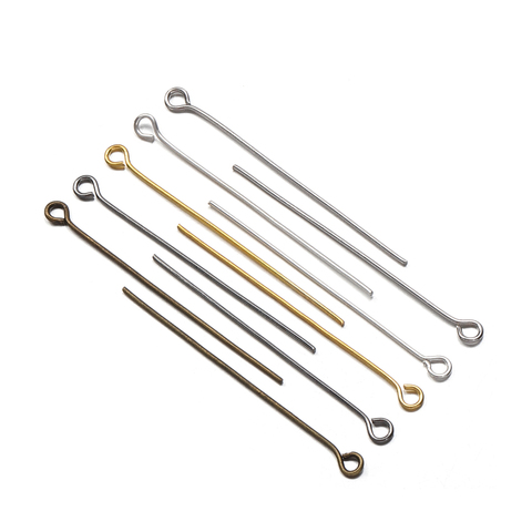 200pcs 18-40mm Metal Eye Head Pins Gold Bronze 5 Colors Eye Pins Connectors For Jewelry Making Findings Diy Earring Accessories ► Photo 1/6