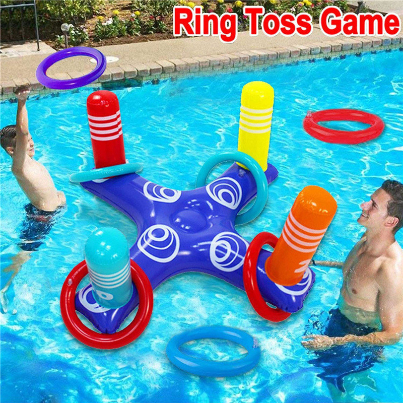 Beach toy 5 Piece Kids Inflatable UNICORN Ring toss game Pool & Yard Toy Party 