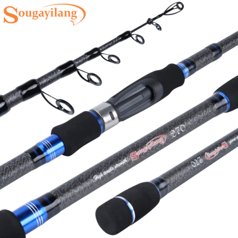 Sougayilang 1.8/2.1/2.4/2.7M Fishing Rod Carbon Fiber Telescopic Fishing Pole Super Light Two Colors Fishing Tackle for Fishing ► Photo 1/6