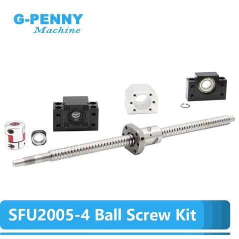 SFU2005 kit lead 5mm Ball screw SFU 2005 End Machined RM2005 Rolled ball screw + RM2005 Ball Nut+ BK15 BF15 End Support+ coupler ► Photo 1/6