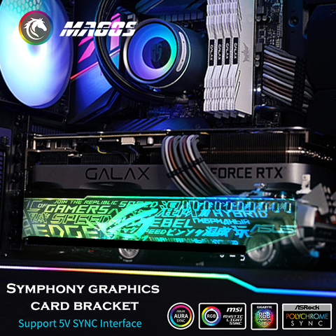 Video Card Support ARGB, Graphics Card Holder RGB, GPU Bracket M/B Faith Lamp SYNC(ASUS,MSI,GIGA), PC MOD Customized ► Photo 1/6