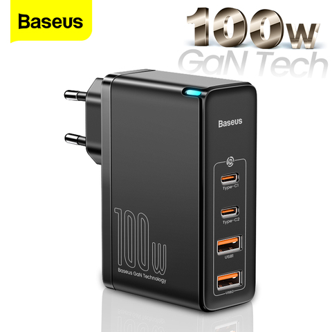 Baseus 100W GaN USB Type C Charger PD QC Quick Charge 4.0 3.0 USB-C Type-C Fast Charging Charger For iPhone 12 Pro Max Macbook ► Photo 1/6
