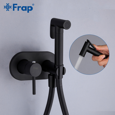 Frap Matte Black Bidet Shower Faucet Solid Brass Bidet Faucet Muslim Ducha Higienica Mixer Tap Toilet Faucets Y50060/1 ► Photo 1/6