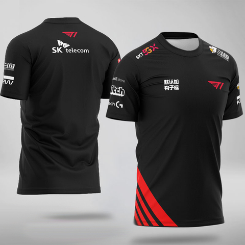 LCK 2022 LoL Spring Season SKT T1 Pro Player Team Jersey T Shirt Uniform Faker Shirts SKTT1 T-shirt SKT1 Canna ► Photo 1/6