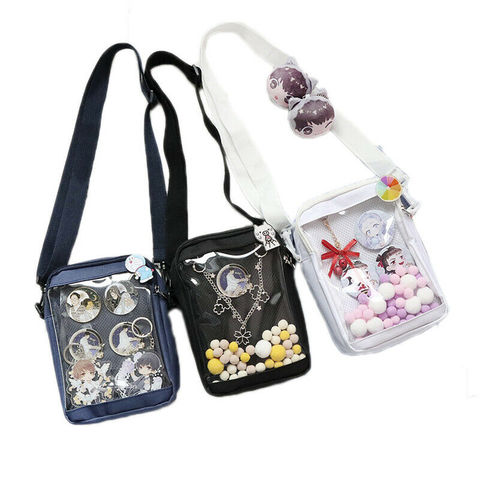 Harajuku Kawaii Transparency Itabag  Mini Messenger Japanese Sweet Lolita Shoulder Ita Bag Anime Cosplay Canvas Badge Doll Show ► Photo 1/5