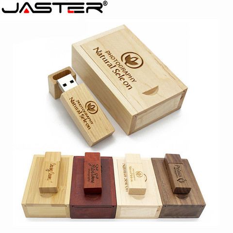 JASTER Custom LOGO Wooden memory Stick usb 2.0 usb flash drive pen drive pendrive 4g 16gb 32gb 64gb U disk wedding gift business ► Photo 1/6