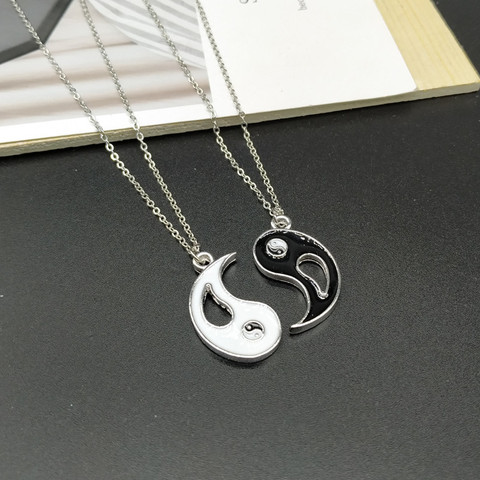 2 PCS Best Friends Necklace Jewelry Yin Yang Tai Chi Pendant Couples Paired Necklaces&Pendants Unisex Lovers Valentine's Gift ► Photo 1/6