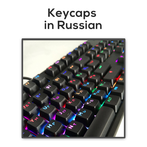 Mechanical Keyboard Keycaps Russian Layout Keys ABS Transparent For Cherry MX GK61 SK61  Jazz NOPPOO IKBC GANSS RK61 KBT FICO ► Photo 1/6