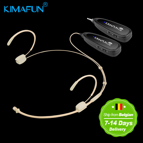 KIMAFUN 2.4G Wireless Microphone Loudspeaker 30-50m Transmission Dual Ear Headset Megaphone MIC Transmitter With Microphone ► Photo 1/6