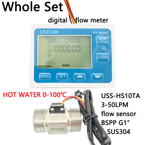 US211M Digital Water Flow Meter with SUS304 Stainless Steel G1