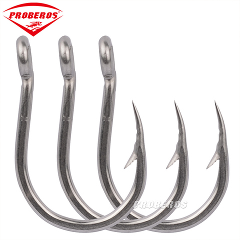 HOT 5Pcs Sea Fishing Hooks Fishhook Fly Jig Barbed Big Circle Carp Hook High Carbon Steel Bass Catfish Fish Hook Tackle ► Photo 1/5