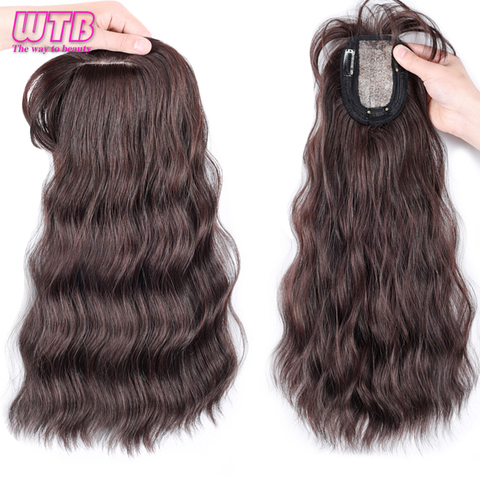 WTB Female Long Water Ripple Wig Cute Air Bangs Head Overhead Natural Fluffy Invisible Replacement Cover White Hair ► Photo 1/6